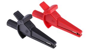 Crocodile Clip Set Nickel-Plated Steel 22mm 1kV 30A Black / Red